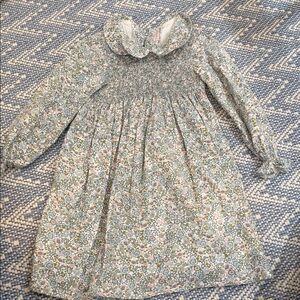 Charming Floral Kids Dress with Ruffled Collar